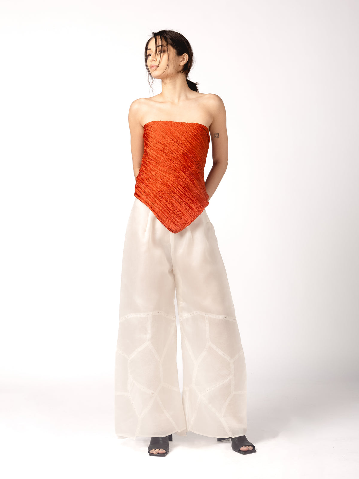 Organza Blazer, Pleated Slip, Organza Trousers