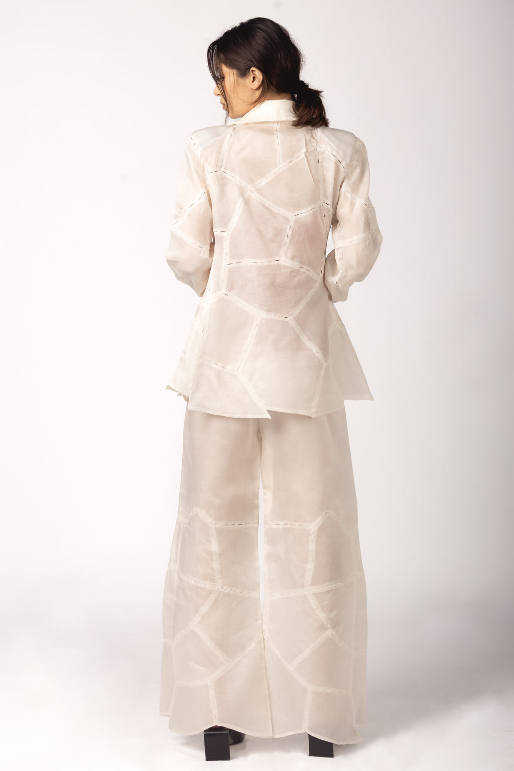 Organza Blazer, Pleated Slip, Organza Trousers