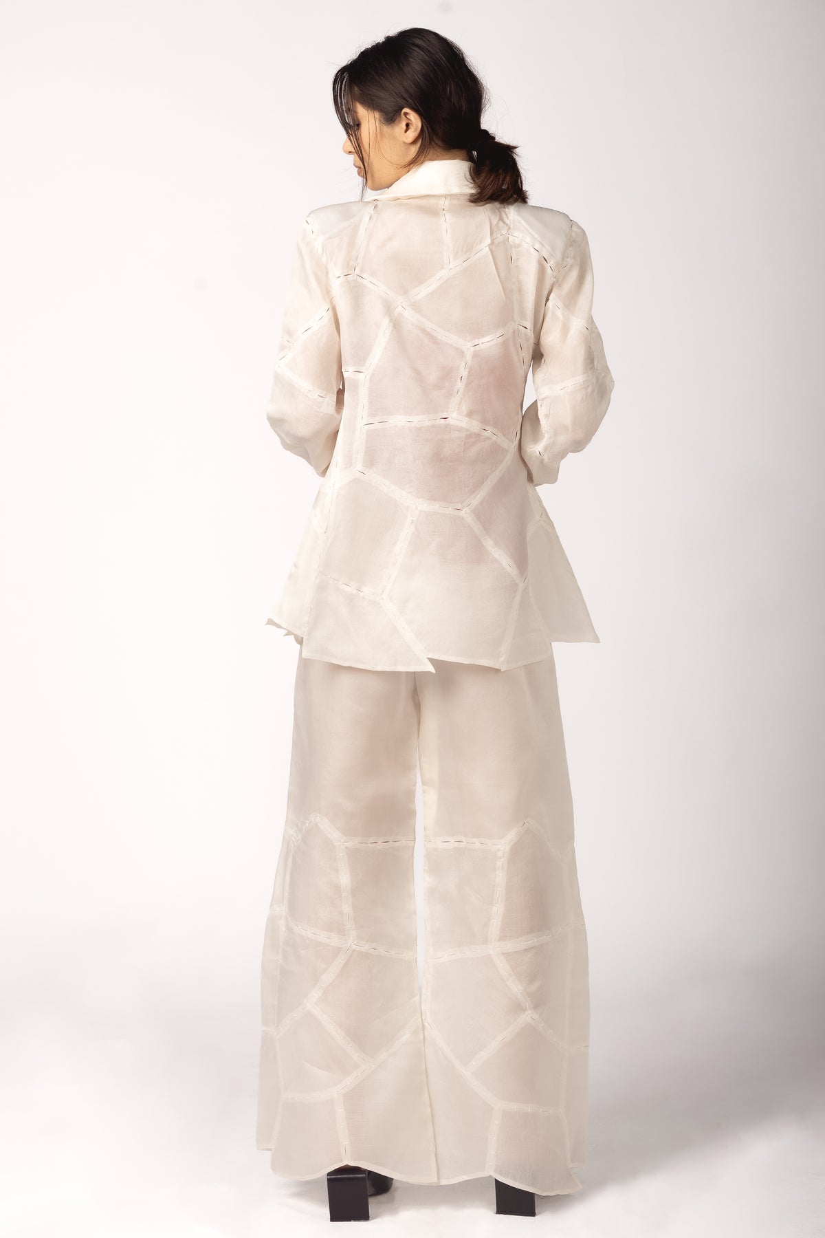 Organza Blazer, Pleated Slip, Organza Trousers