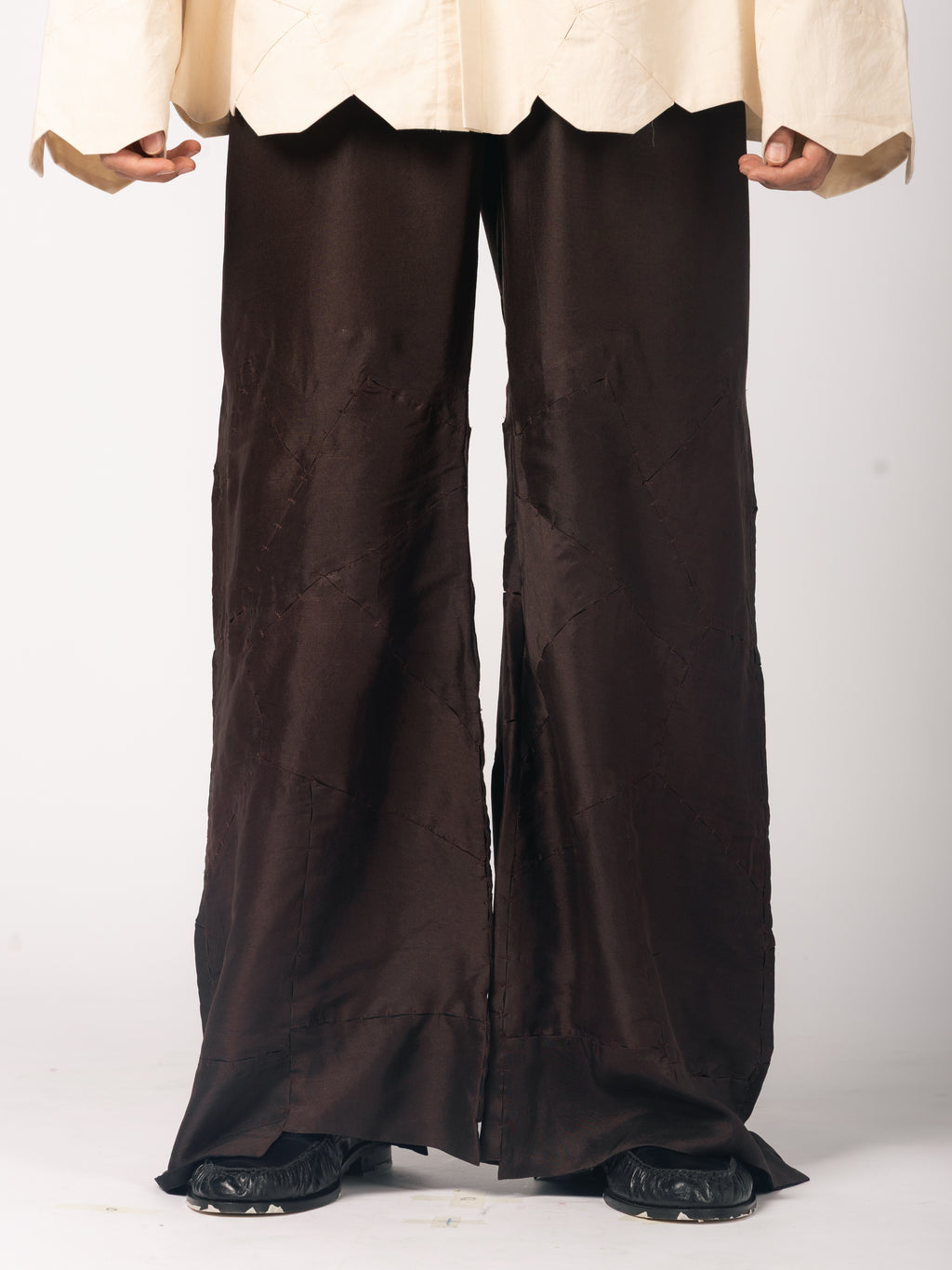 Zari Blazer, Cream Shirt, Brown Trousers