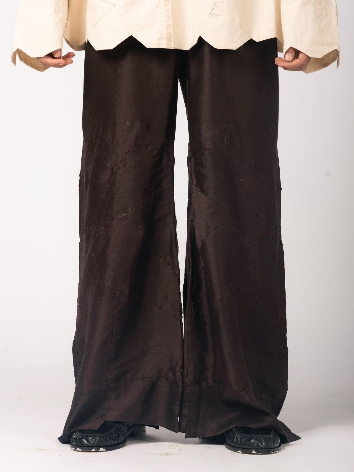 Zari Blazer, Cream Shirt, Brown Trousers