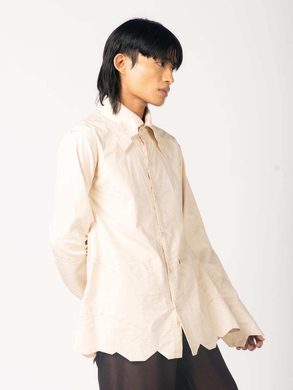 Zari Blazer, Cream Shirt, Brown Trousers