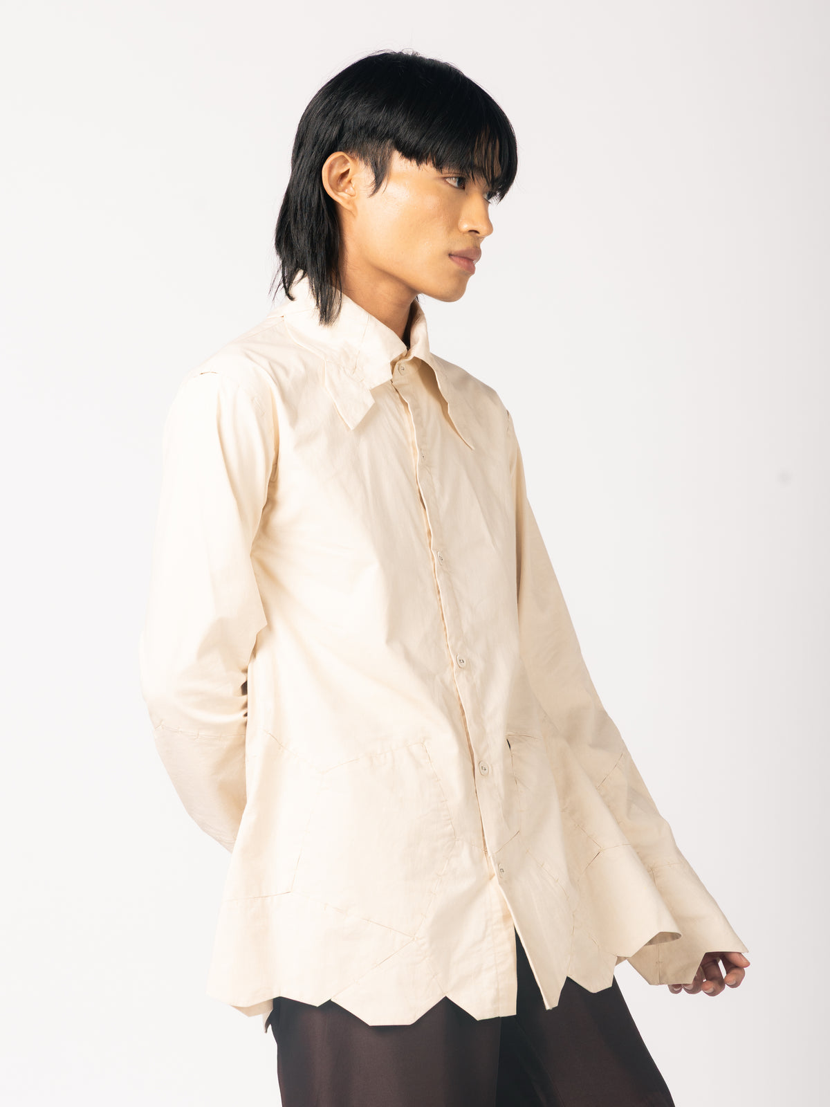 Zari Blazer, Cream Shirt, Brown Trousers